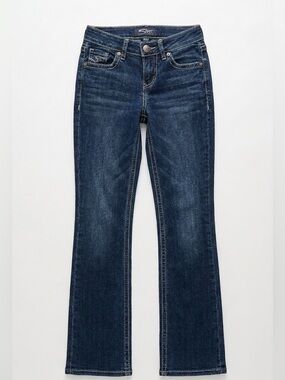Silver Jeans Suki High Slim Bootcut Dark Wash Jean Curvy Fit Denim Pants W26 L33